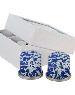 OC37 - Ocean Swirl Salt & Pepper - Golden Rabbit Enamelware