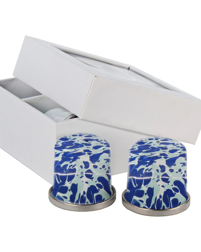 OC37 - Ocean Swirl Salt & Pepper - Golden Rabbit Enamelware