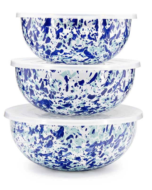 OC54 - Ocean Swirl Mixing Bowls - Golden Rabbit Enamelware