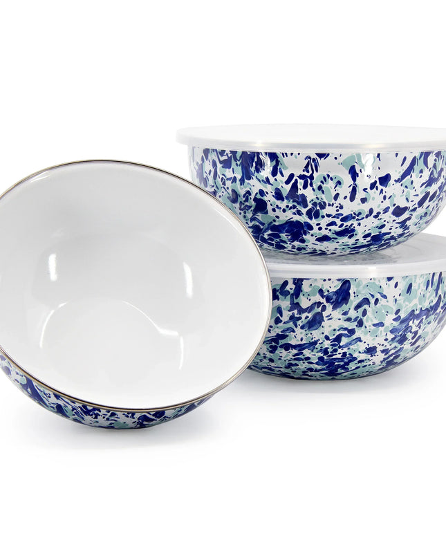 OC54 - Ocean Swirl Mixing Bowls - Golden Rabbit Enamelware