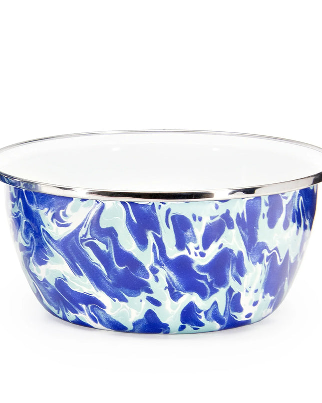 OC61S4 - Ocean Swirl Salad Bowls - Set of 4, Ocean - Golden Rabbit Enamelware