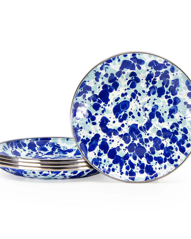OC62S4 - Ocean Swirl Appetizer Plates- Set of 4 - Golden Rabbit Enamelware