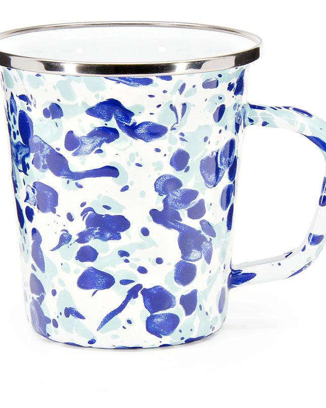 OC66S4 - Ocean Swirl 16 oz Latte Mugs - Set of 4 - Golden Rabbit Enamelware