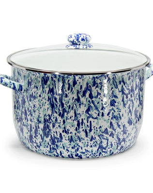OC75 - Ocean Swirl 18 Qt Stock Po - Golden Rabbit Enamelware