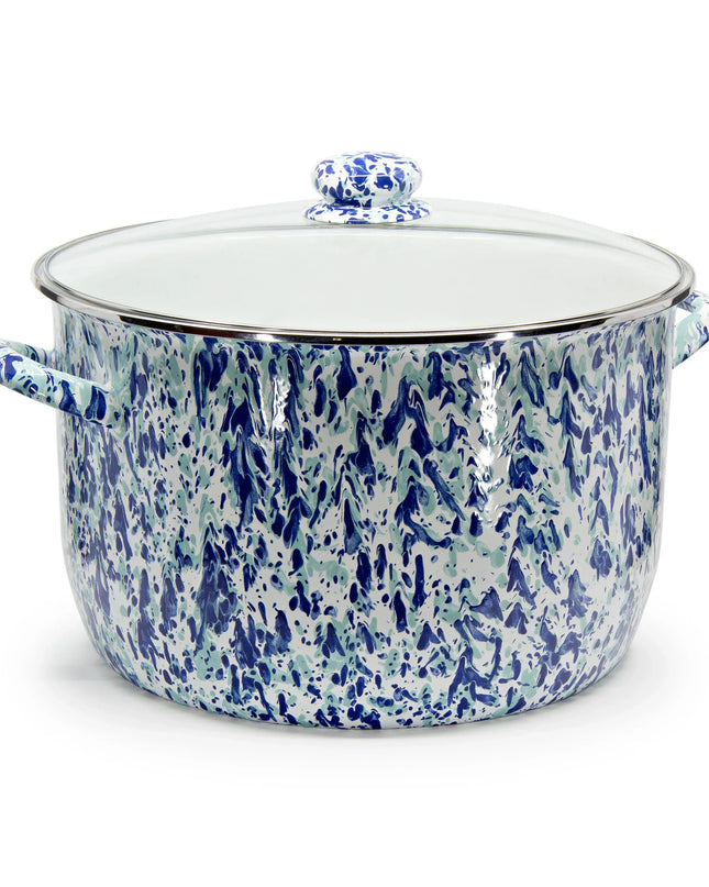 OC75 - Ocean Swirl 18 Qt Stock Po - Golden Rabbit Enamelware