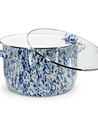 OC75 - Ocean Swirl 18 Qt Stock Po - Golden Rabbit Enamelware