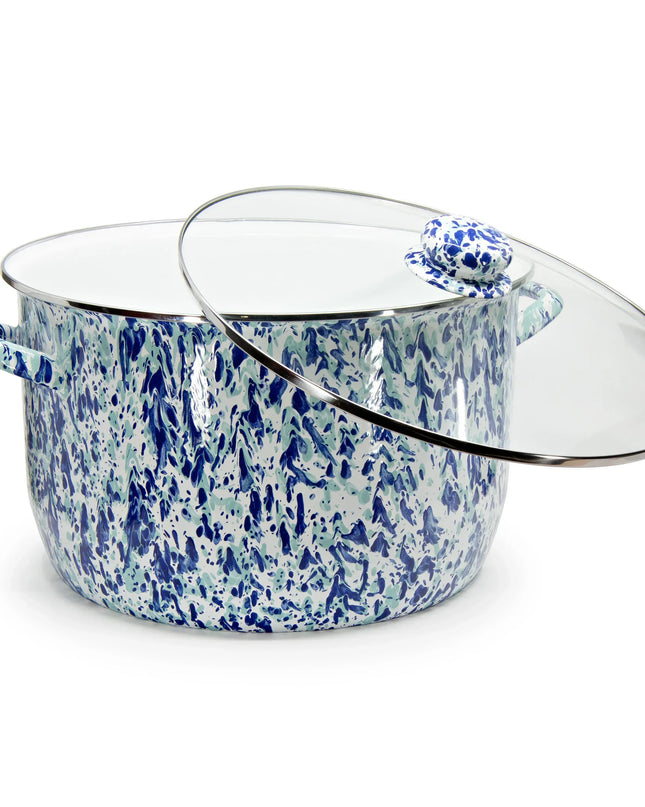 OC75 - Ocean Swirl 18 Qt Stock Po - Golden Rabbit Enamelware