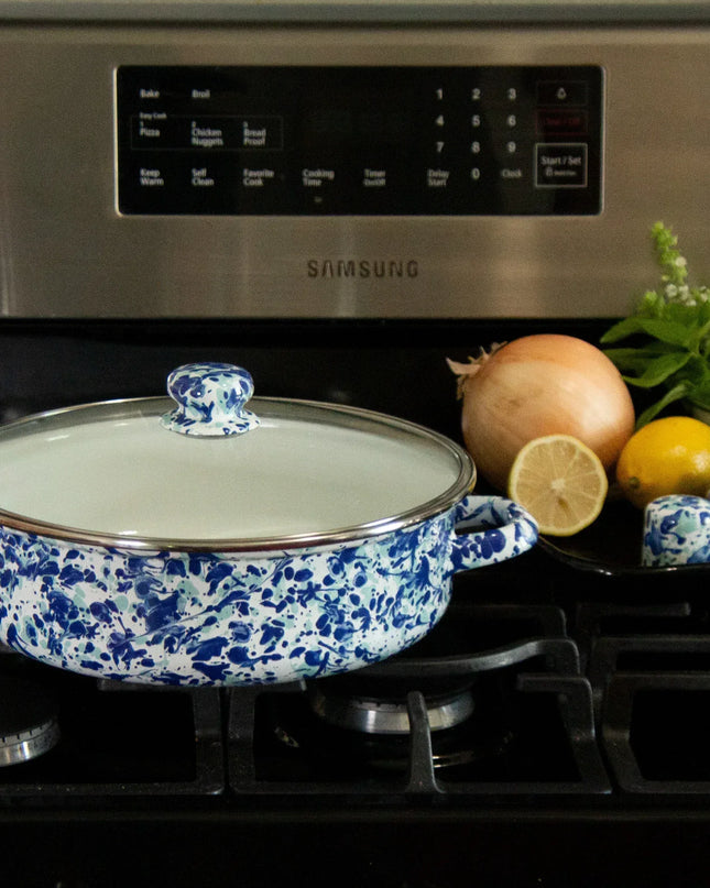 OC79 - Ocean Swirl Small Saute Pan - Golden Rabbit Enamelware