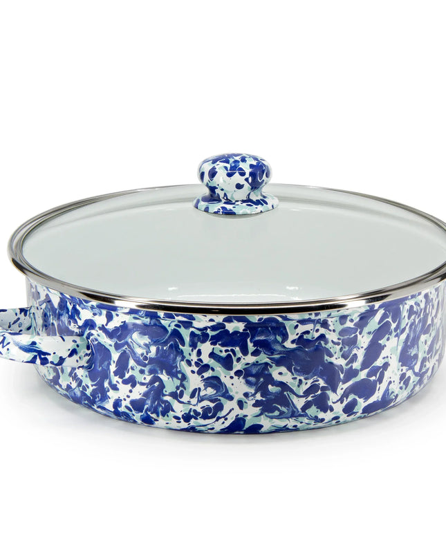 OC79 - Ocean Swirl Small Saute Pan - Golden Rabbit Enamelware