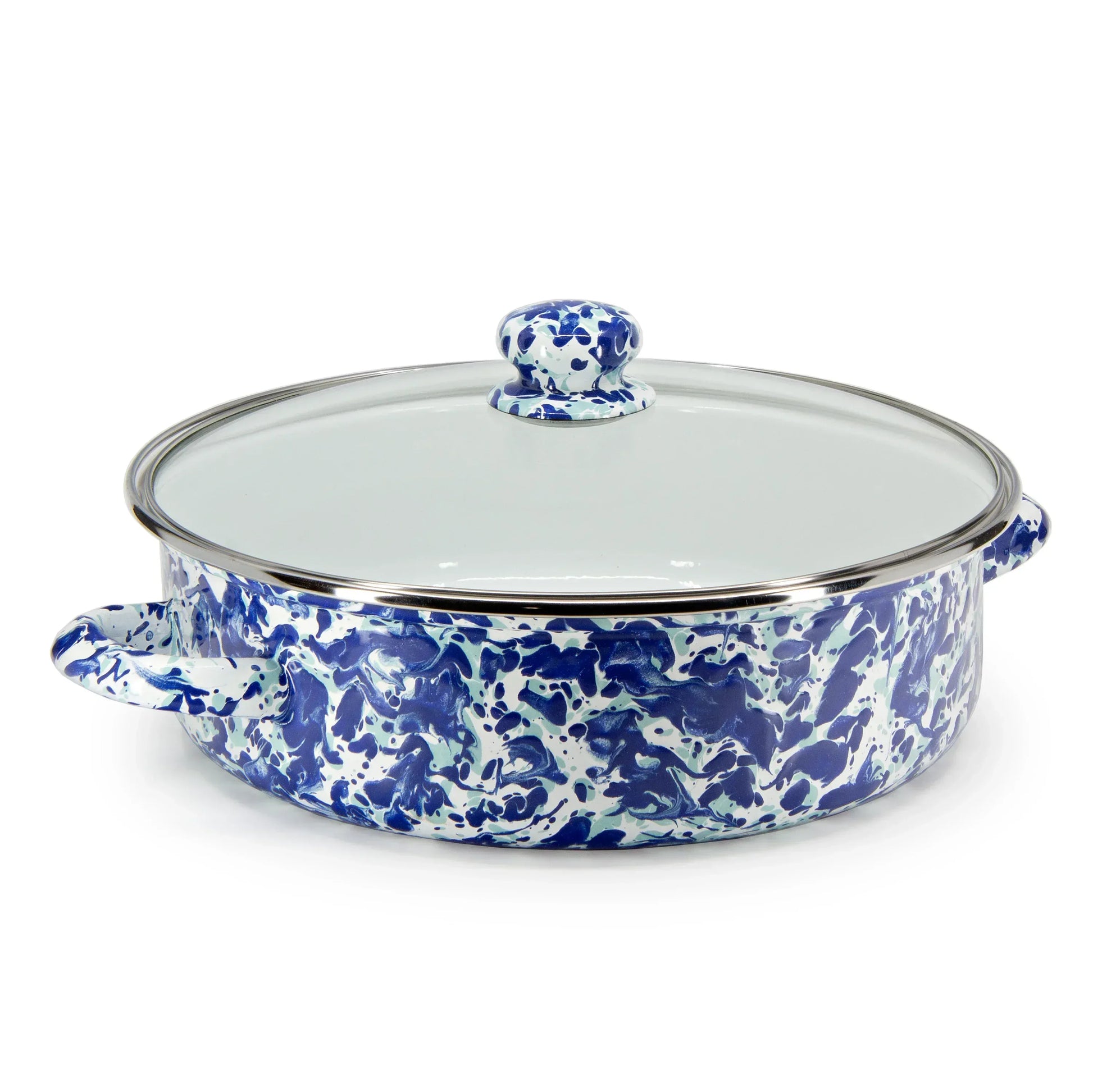 OC79 - Ocean Swirl Small Saute Pan - Golden Rabbit Enamelware