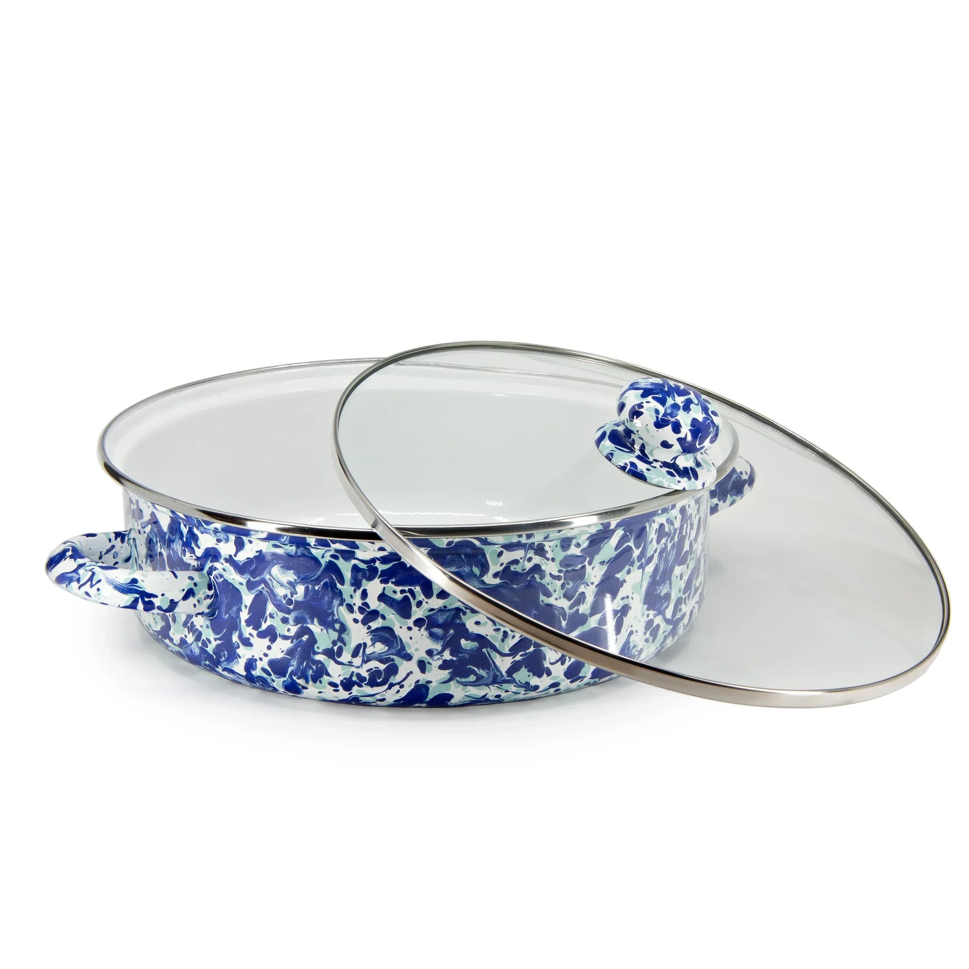 OC79 - Ocean Swirl Small Saute Pan - Golden Rabbit Enamelware