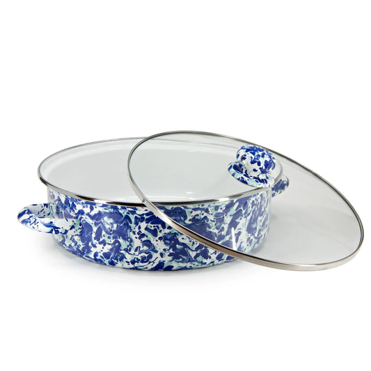 OC79 - Ocean Swirl Small Saute Pan - Golden Rabbit Enamelware