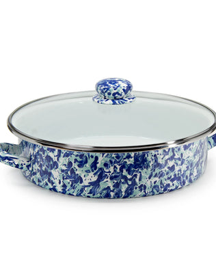 OC80 - Ocean Swirl Large Saute Pan - Golden Rabbit Enamelware