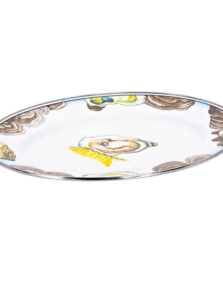 OY06 - Oyster Oval Platter - Golden Rabbit Enamelware