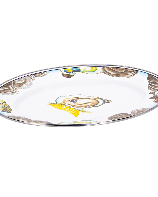 OY06 - Oyster Oval Platter - Golden Rabbit Enamelware