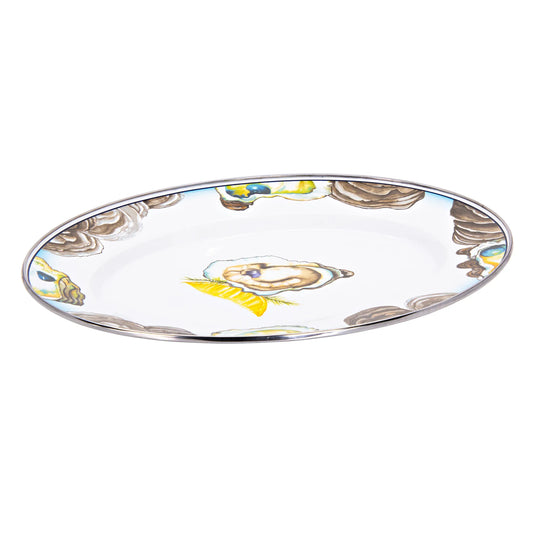 OY06 - Oyster Oval Platter - Golden Rabbit Enamelware