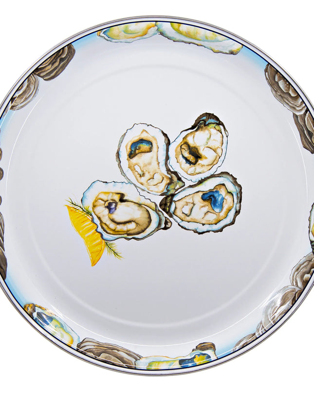 OY21 - Oyster Medium Tray - Golden Rabbit Enamelware