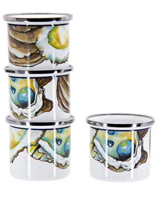 OY23S4 - Oyster Shooters - Set of 4 - Golden Rabbit Enamelware
