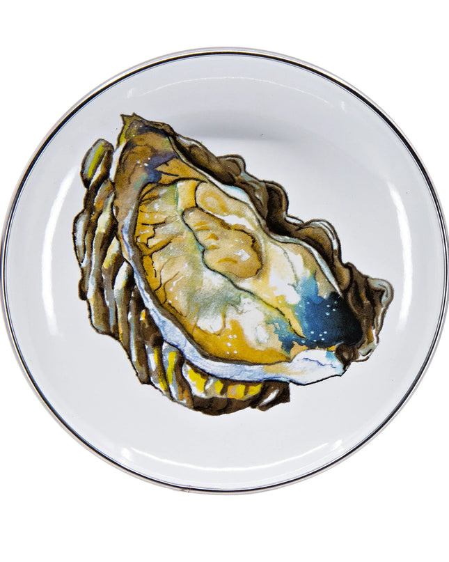 OY62S4 - Oyster Appetizer Plates - Set of 4 - Golden Rabbit Enamelware