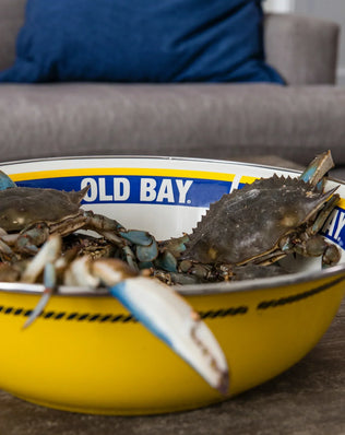OB03 - Old Bay Serving Bowl - Golden Rabbit Enamelware