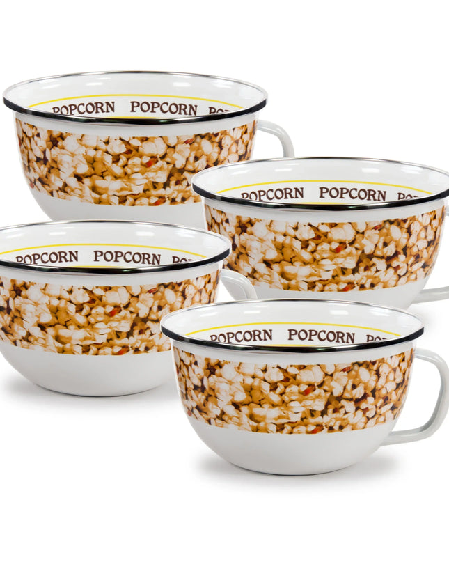 PP35S4 - Popcorn Sharing Bowls - Set of 4 - Golden Rabbit Enamelware