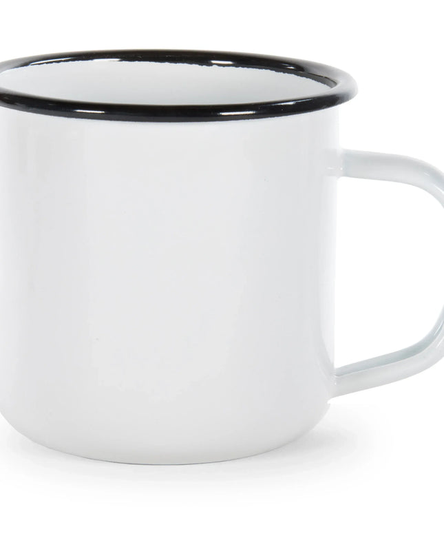 RBW92 - Black Rolled Rim Mugs - Set of 4 - Golden Rabbit Enamelware