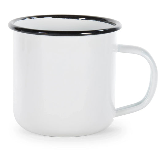RBW92 - Black Rolled Rim Mugs - Set of 4 - Golden Rabbit Enamelware