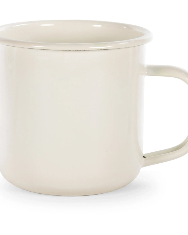 RCC92 - Cream Rolled Rim Mugs- Set of 4 - Golden Rabbit Enamelware