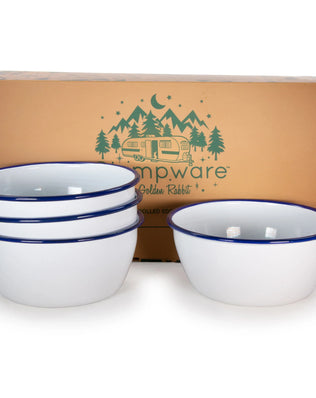 RCW93 - Cobalt Rolled Rim Bowls - Set of 4 - Golden Rabbit Enamelware