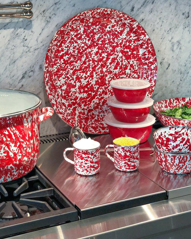 RD75 - Red Swirl 18 Qt Stock - Golden Rabbit Enamelware