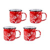 Set of 4 Red Swirl Adult Mugs