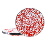 RD11S4 - Set of 4 Red Swirl Sandwich Plates  Primary Image