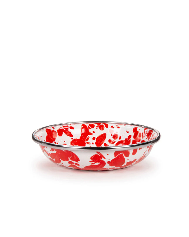 RD59S6 - Red Swirl Tasting Dishes - Set of 6 - Golden Rabbit Enamelware