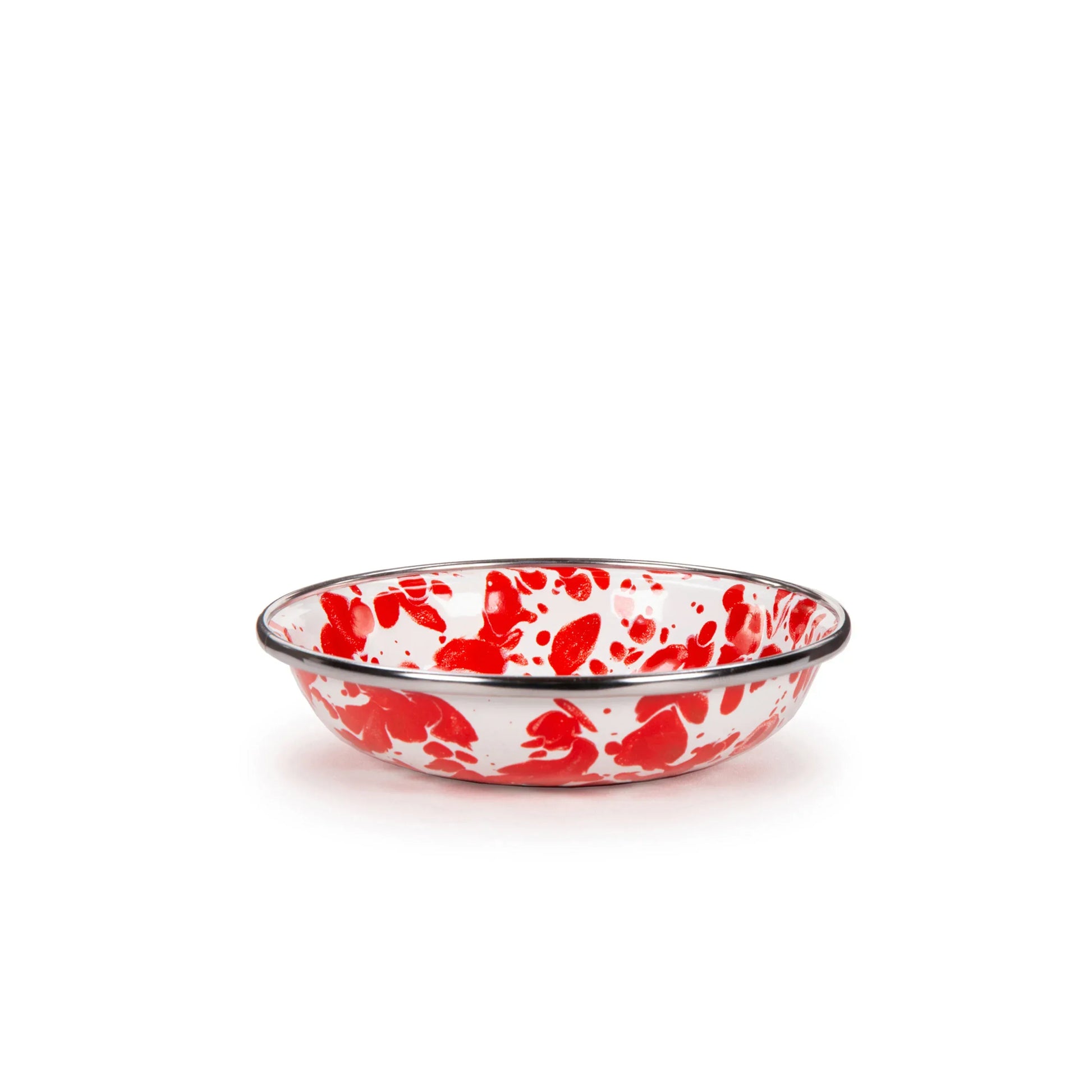 RD59S6 - Red Swirl Tasting Dishes - Set of 6 - Golden Rabbit Enamelware
