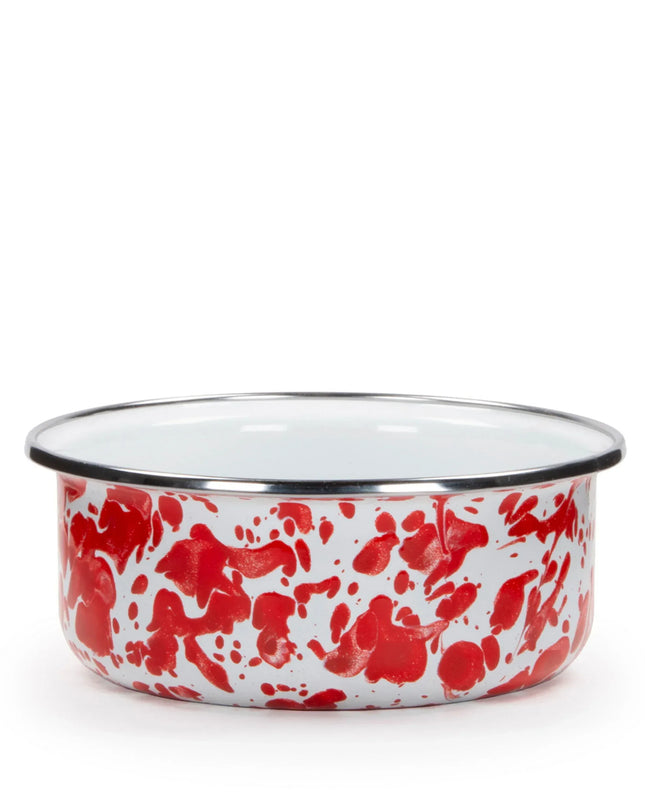RD60S4 - Red Swirl 14oz Soup Bowls - Set of 4 - Golden Rabbit Enamelware