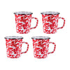 Red  Swirl 16 oz Latte Mugs - Set of 4