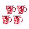 Set of 4 Red Swirl Latte Mugs