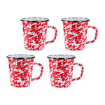 RD66S4 - Set of 4 Red Swirl Latte Mugs  Primary Image