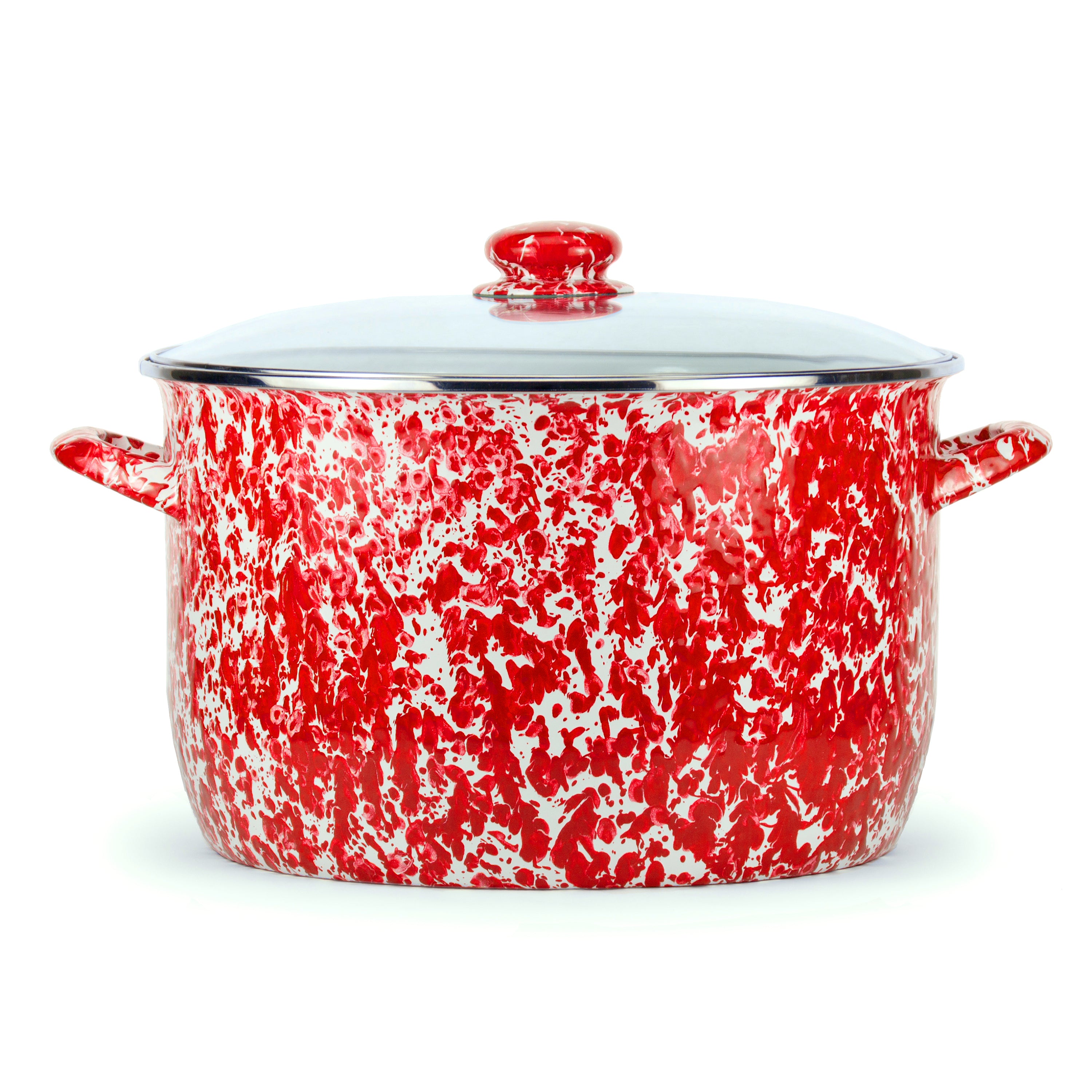 Enamel On Steel Round Covered Stockpot — Red Co. Goods