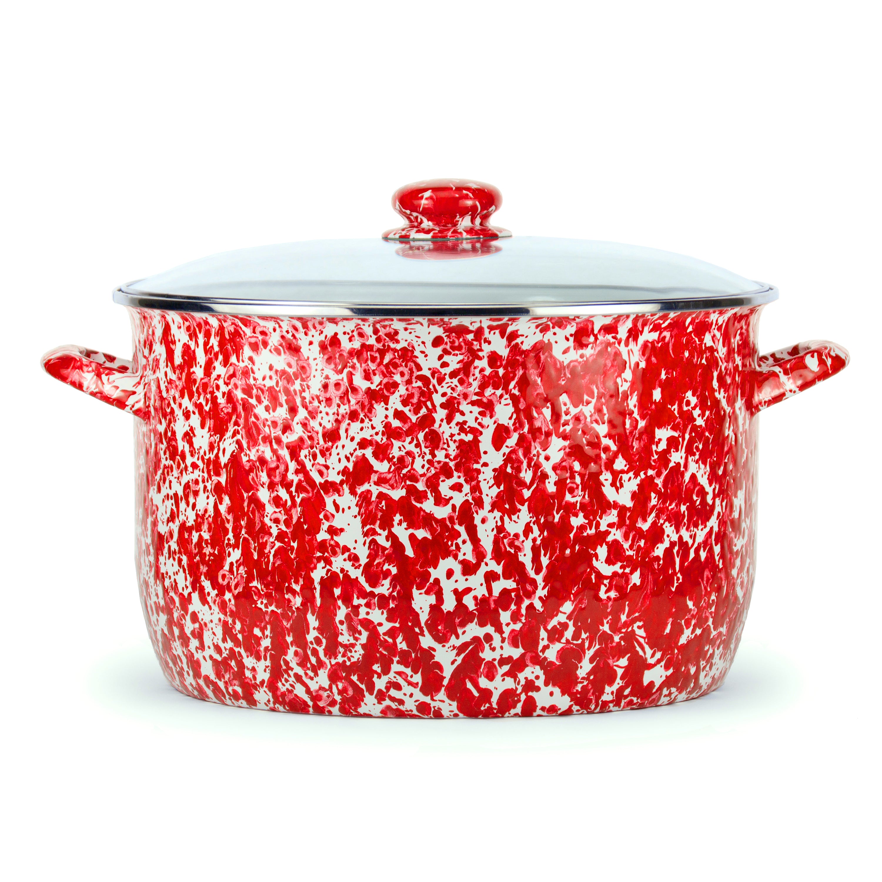 Red Co. Enameled Cookware Belly Deep Metal Induction Stockpot with Lid —  Red Co. Goods