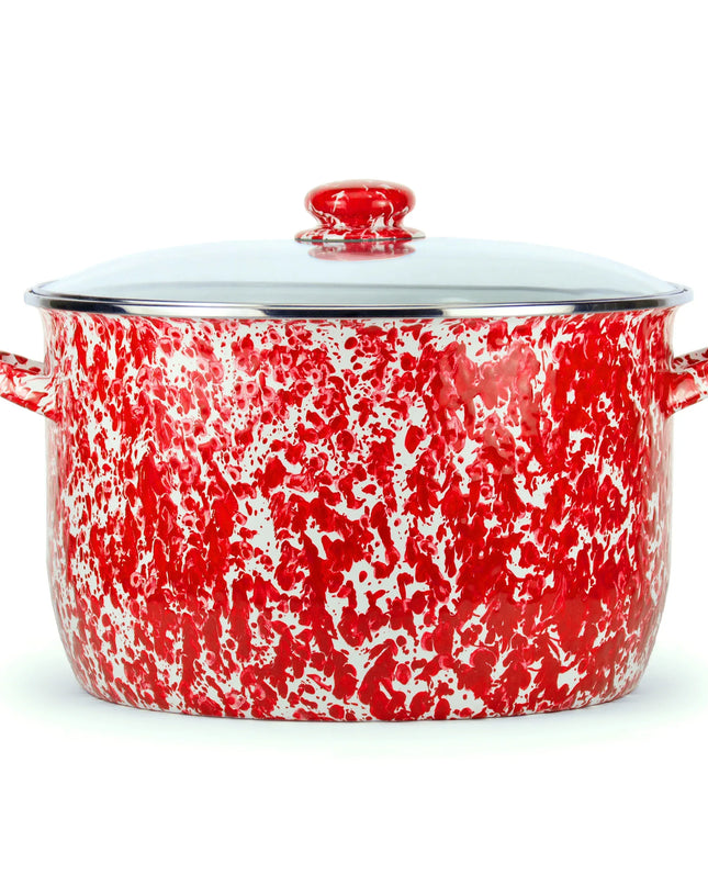 RD75 - Red Swirl 18 Qt Stock - Golden Rabbit Enamelware