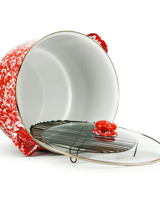 RD75 - Red Swirl 18 Qt Stock - Golden Rabbit Enamelware