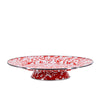 Red Swirl Cake Plate