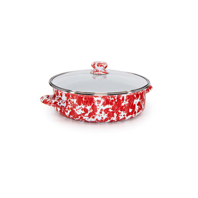 RD79 - Red Swirl Small Saute Pan - Image