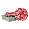 Red Swirl Appetizer Plate Set