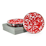 RD96 - Red Swirl Appetizer Plate Set - Image