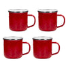 Set of 4 Solid Red Adult Mugs