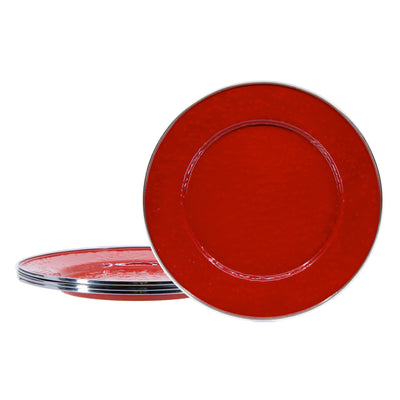 Golden Rabbit Red Swirl Dinner Plates (Set of 4)