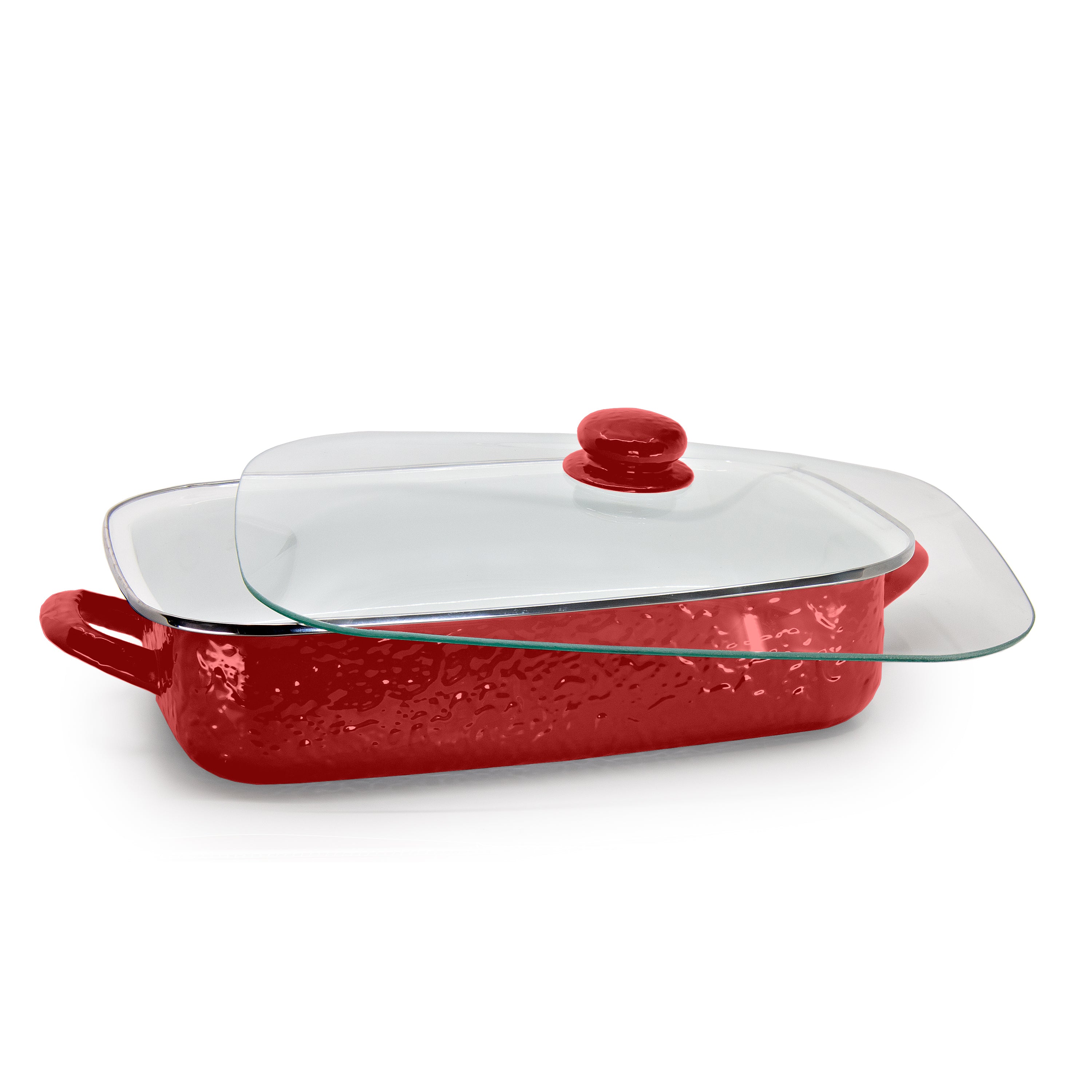 hawok HAWOK Enameled Cast Iron Rectangle Roaster Lasagna/Roasting Pan Red……