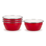 RR61S4 - Set of 4 Solid Red Salad Bowls - Image